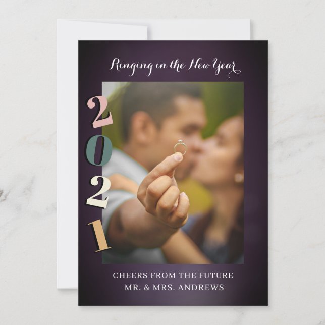 Carte Ringing dans les fiançailles de New Year (Devant)