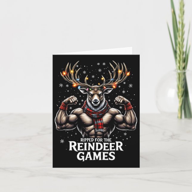 Carte Ripped For The Games Drôle Christmas Gym Workout R (Devant)
