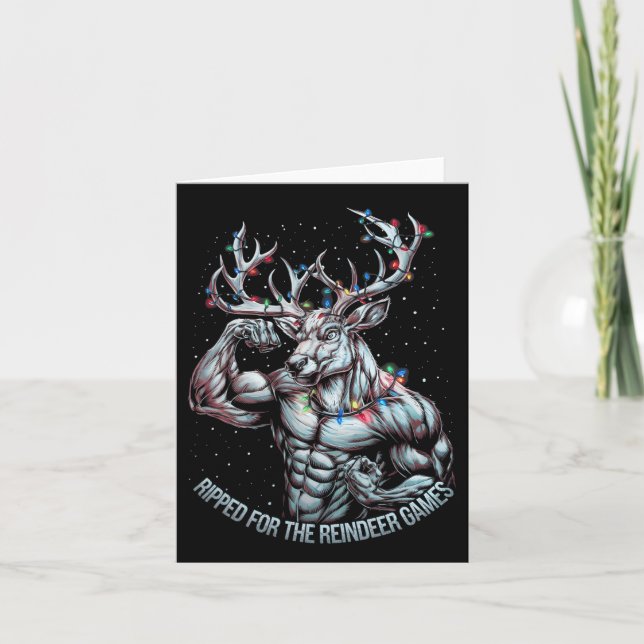 Carte Ripped For The Games Drôle Christmas Gym Workout R (Devant)