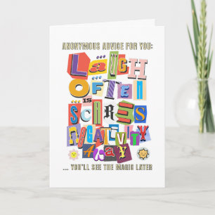 Carte Rire Souvent - Typographie Positive Citation Desig