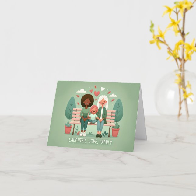 Carte Rires Amour Famille (Fleur jaune)