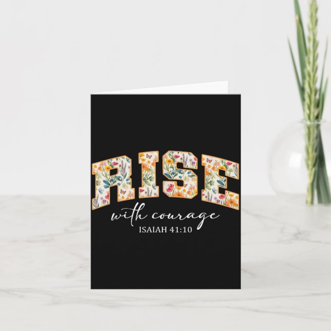 Carte Rise With Courage Christian Religion Bible Scriptu (Devant)