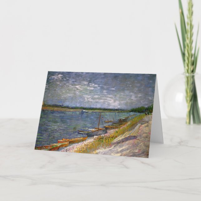 Carte Rivière avec bateaux à rames par Vincent van Gogh (Devant)