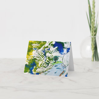 Carte Rivière flottante aux couleurs vert et bleu