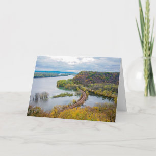 Carte Rivière Mississippi et falaises en bois à la front