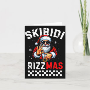 Carte Rizz Noël Santa 6 7 Drôle Xmas Skibidi Rizzma