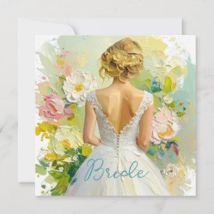 Carte Robe de mariée blanche pour la douche nuptiale sur
