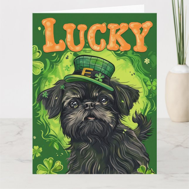 Carte Robe de St Patrick pour Affenpinscher (Devant)