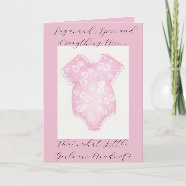 Carte Robe rose pour bébé (Devant)