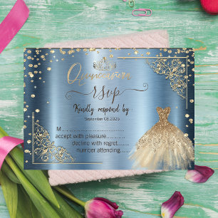 Carte Robe Tiara, Diamants Blue Metallic RSVP