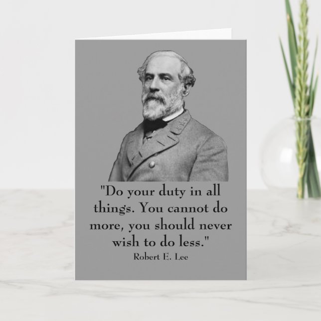 Carte Robert E. Lee et citation (Devant)