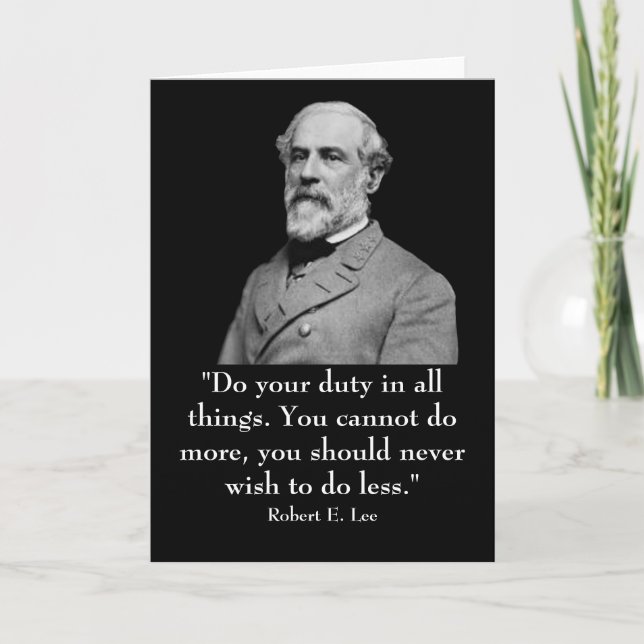 Carte Robert E. Lee et citation (Devant)