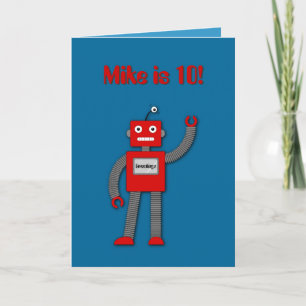 Carte Robi the Retro Robot Kids Birthday Card