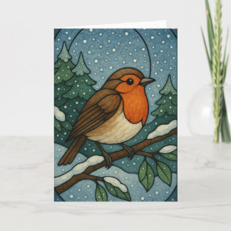 Carte Robin de Noël en verre