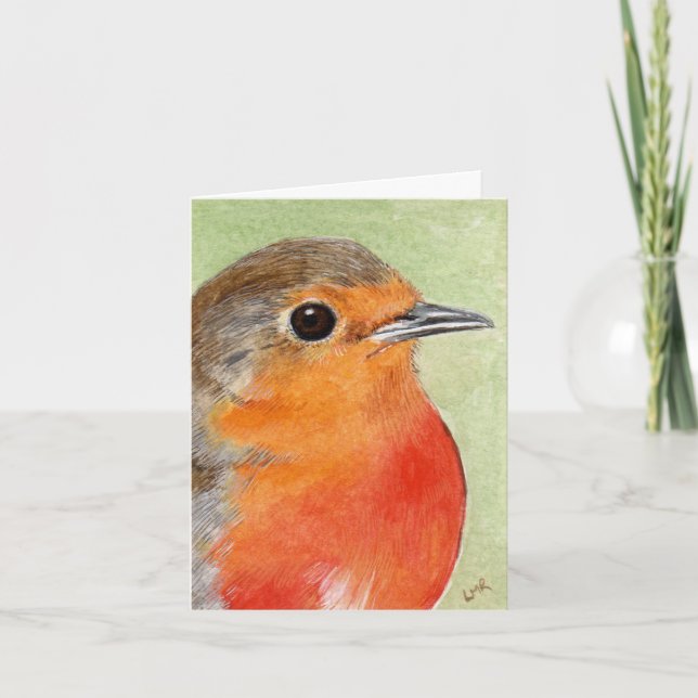 Carte Robin Red Breast Painting Note (Devant)