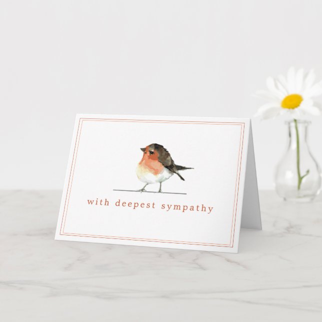 Carte Robin Rouge - Sympathie simple et élégante (Petite plante)