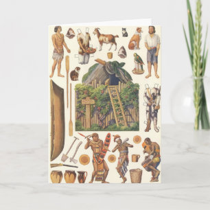 Carte Robinson Crusoe, Jouets Vintages en papier victori