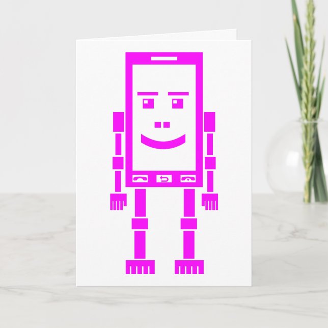 Carte Robo-téléphone - Magenta (Devant)