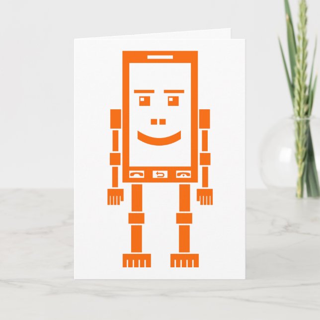 Carte Robo-téléphone - Orange (Devant)