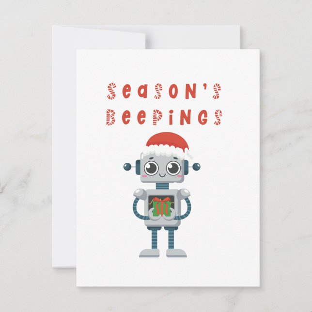 Carte robot de Noël très drôle (Devant)