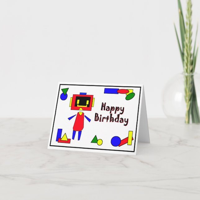 Carte Robot Joyeux anniversaire (Devant)