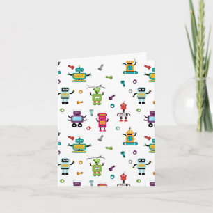Carte Robots multicolores mignons Motif robotique pour e