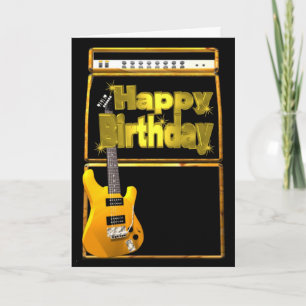 Carte Roche de guitares de joyeux anniversaire