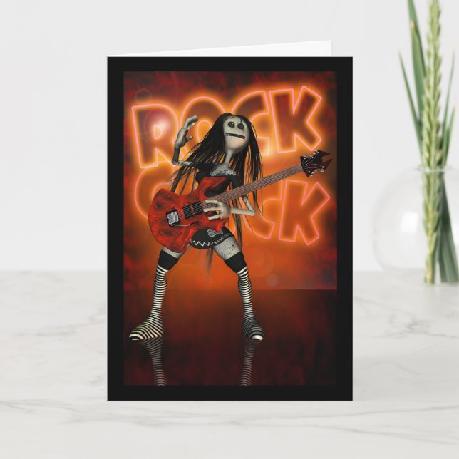 Carte Rock Chick Birthday Card Moonies chiffré poupée ro (Devant)