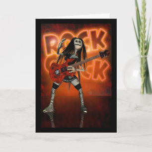 Carte Rock Chick Birthday Card Moonies chiffré poupée ro