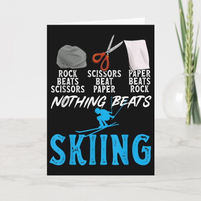 Carte Rock Paper Scissors Nothing Beats Skiing _1  (Devant)