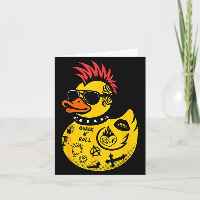 Carte Rock Yellow Rubber Duck Men Women Kids Funny Duck  (Devant)