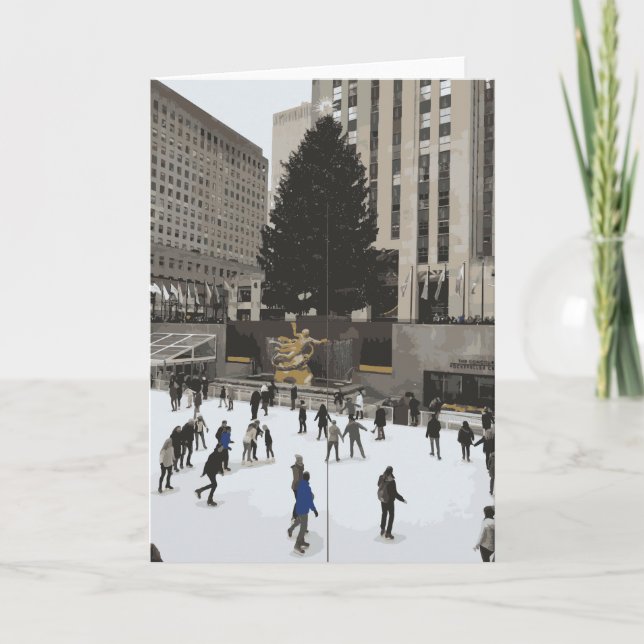 Carte Rockefeller Christmas Tree patinoire New York (Devant)