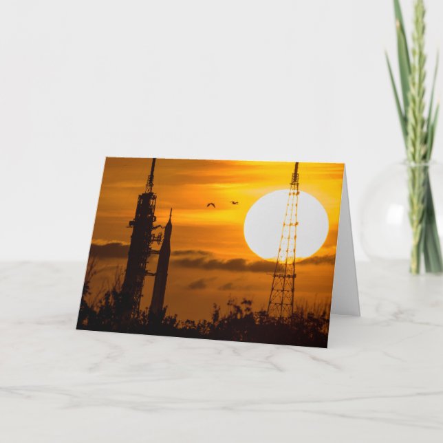 Carte Rocket Artemis Moon à l'aube (Devant)