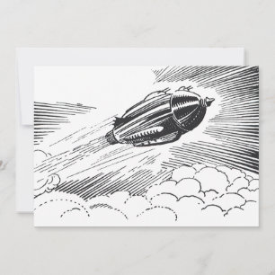 Carte Rocket de vaisseau spatial de science-fiction vint