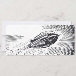 Carte Rocket de vaisseau spatial de science-fiction vint
