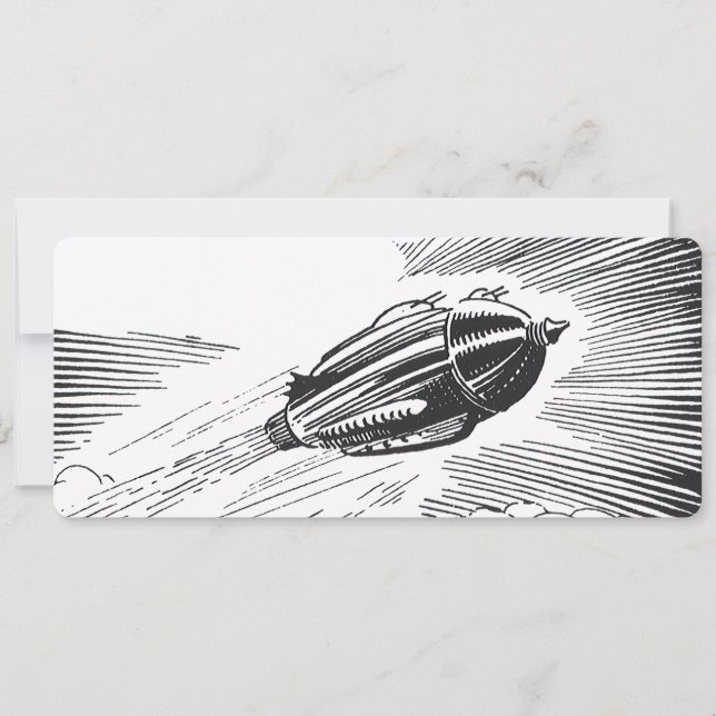Carte Rocket de vaisseau spatial de science-fiction vint (Devant)