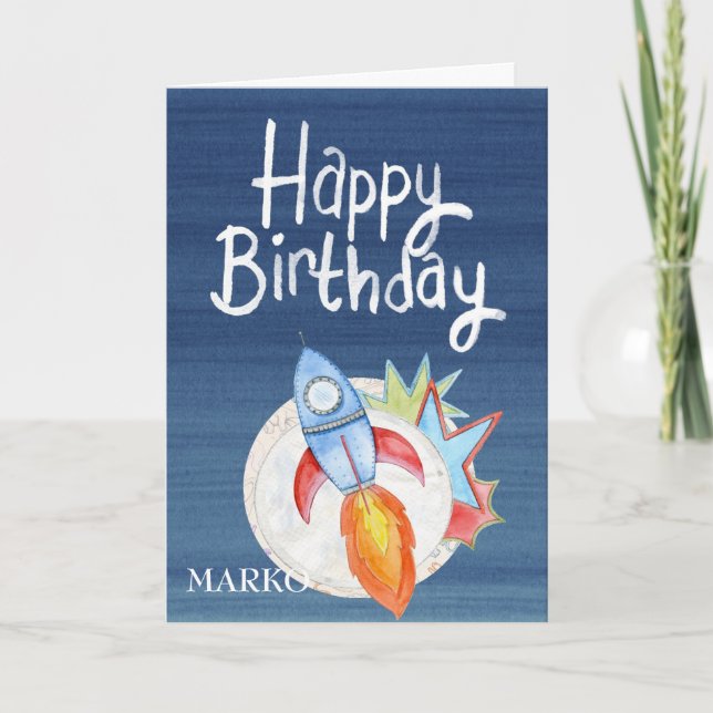 Carte Rocket, l'anniversaire des enfants (Devant)