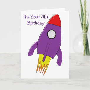 Carte Rocket Personnalisé 5e anniversaire