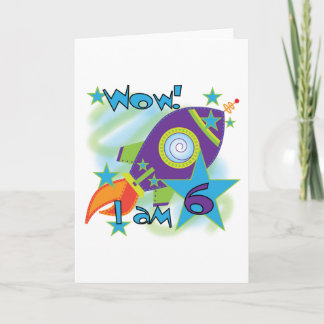 Carte Rocket Ship 6e Anniversaire Tshirts et cadeaux