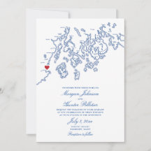 Carte Rockport Maine Élégant Mariage bleu marine