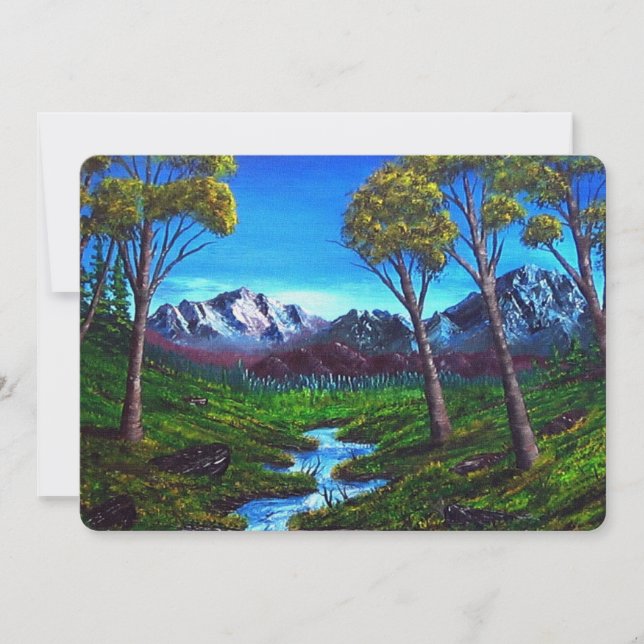Carte Rocky Mountain Stream peint Abstrait (Devant)