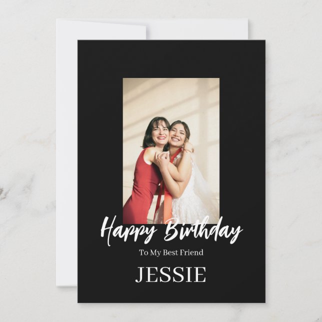 Carte ROE Black & White Simple Birthday Best Friend (Devant)