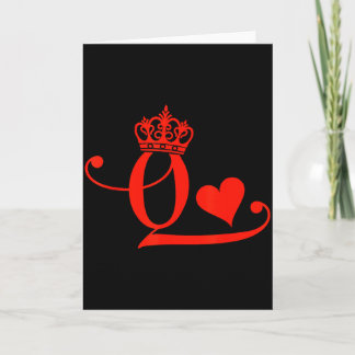 Carte Roi &amp; Reine de Coeur Couple Correspondant Sain