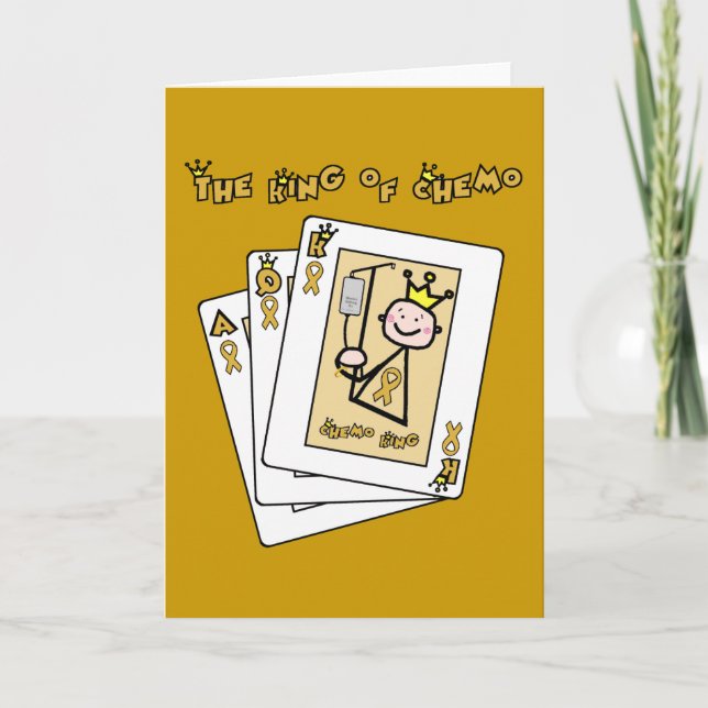 Carte Roi de Chemo - Cancer de l'enfance Ruban d'or (Devant)