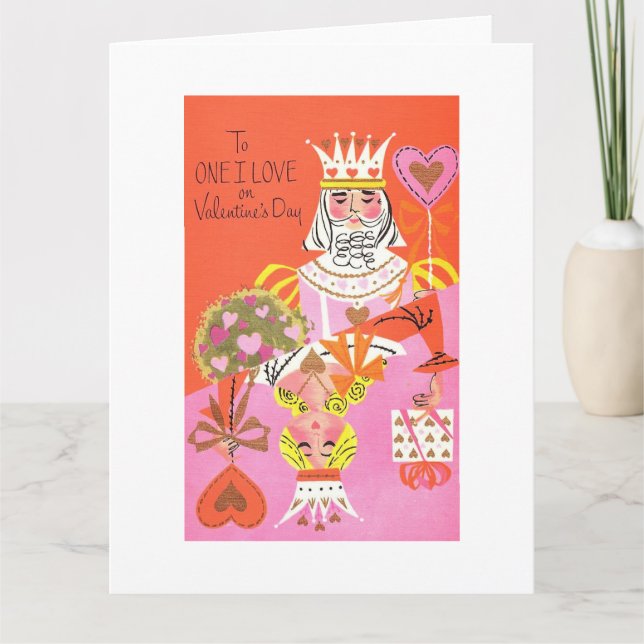 Carte Roi vintage et Reine Valentine (Devant)