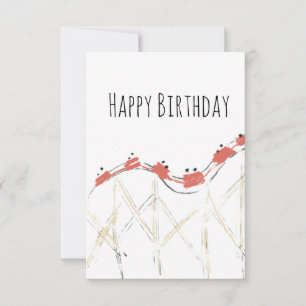Carte Rollercoaster main dessinée Anniversaire