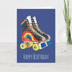 Carte Rollerskates art des années quatre-vingts