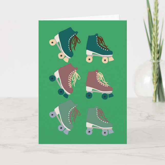 Carte Rollerskates Vert Dusty rose (Devant)