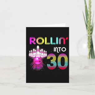 Carte Rollin Into 30 Bowling Anniversaire fête 30e anniv