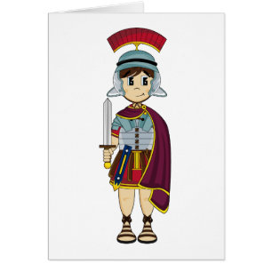 Carte romaine mignonne de soldat